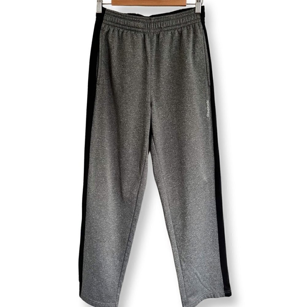 Reebok Men's Sweatpants Size Small Casual Fleece Knit Pants Pockets Active Grey